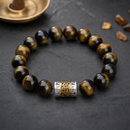 Song Yne Tiger Eye Six True Words Courage & Protection Bracelet