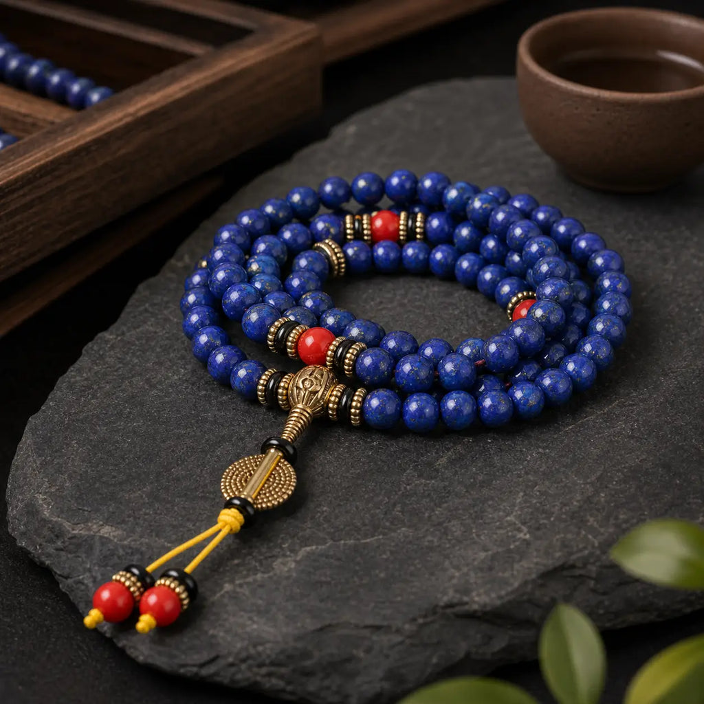Song Yne Tibetan Lapis Lazuli Positive Energy Mala Bracelet