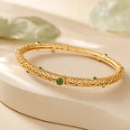 Song Yne Cyan Jade Copper Auspicious Cloud Calm Healing Bangle