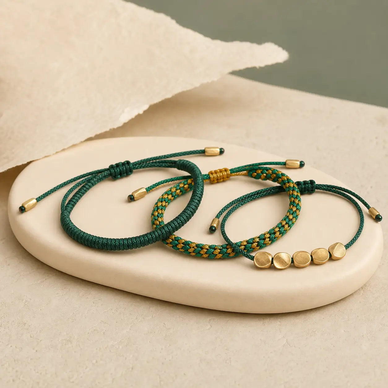 Song Yne 3-Piece Tibetan Copper Healing & Protection Bracelet Set