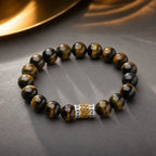 Song Yne Tiger Eye Six True Words Courage & Protection Bracelet