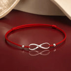 Song Yne 925 Silver Endless Knot Protection Red String Bracelet & Anklet