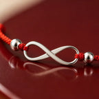 Song Yne 925 Silver Endless Knot Protection Red String Bracelet & Anklet