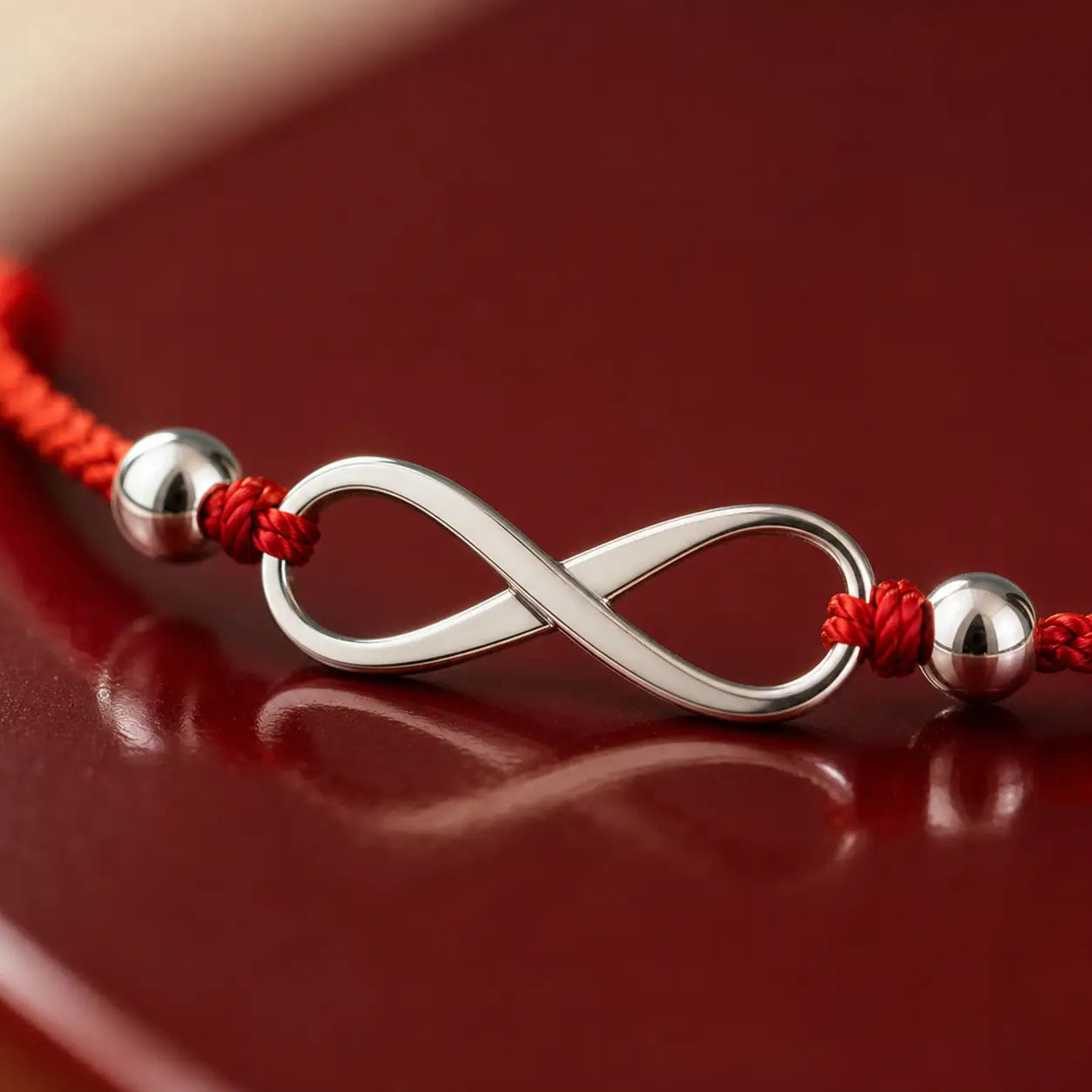 Song Yne 925 Silver Endless Knot Protection Red String Bracelet & Anklet