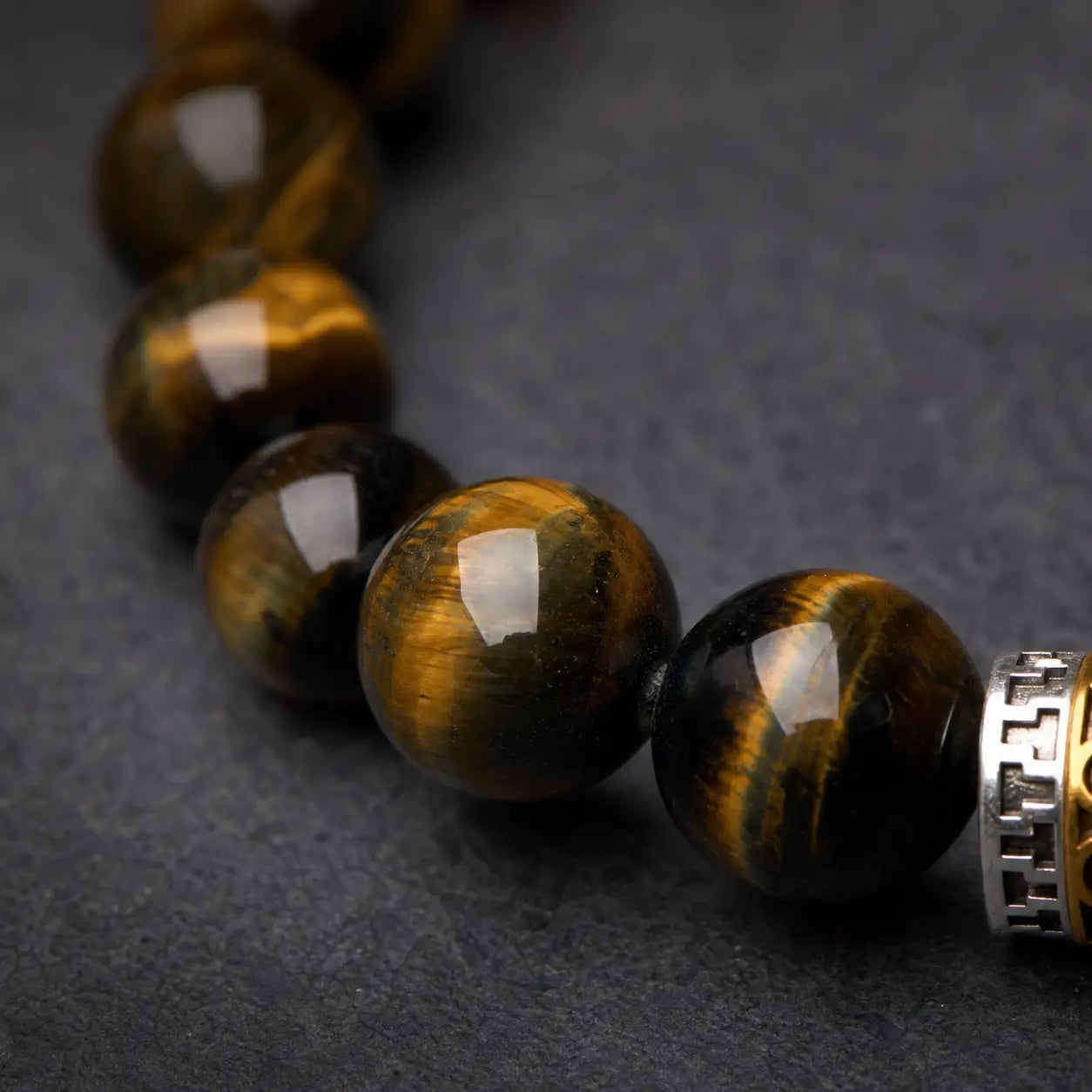 Song Yne Tiger Eye Six True Words Courage & Protection Bracelet