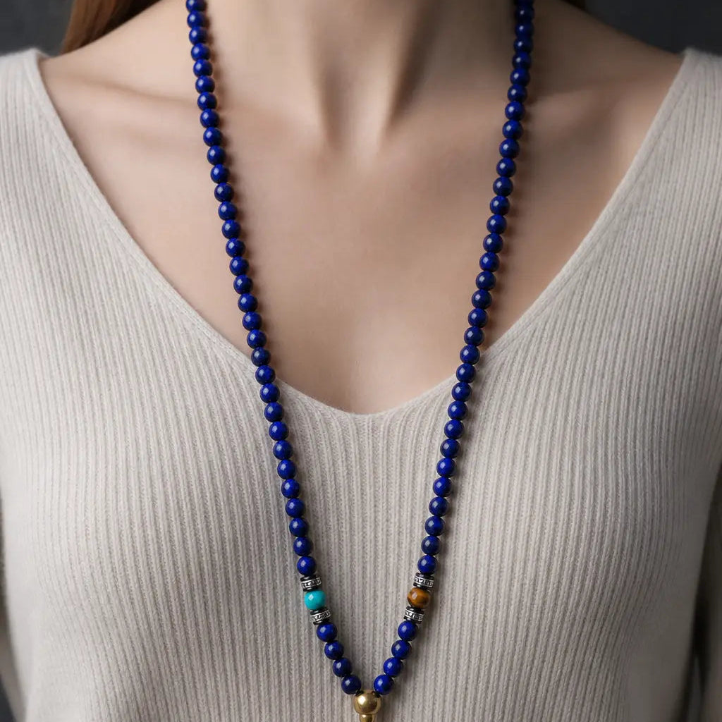 Song Yne 108 Beads Lapis Lazuli Positive & Protection Mala