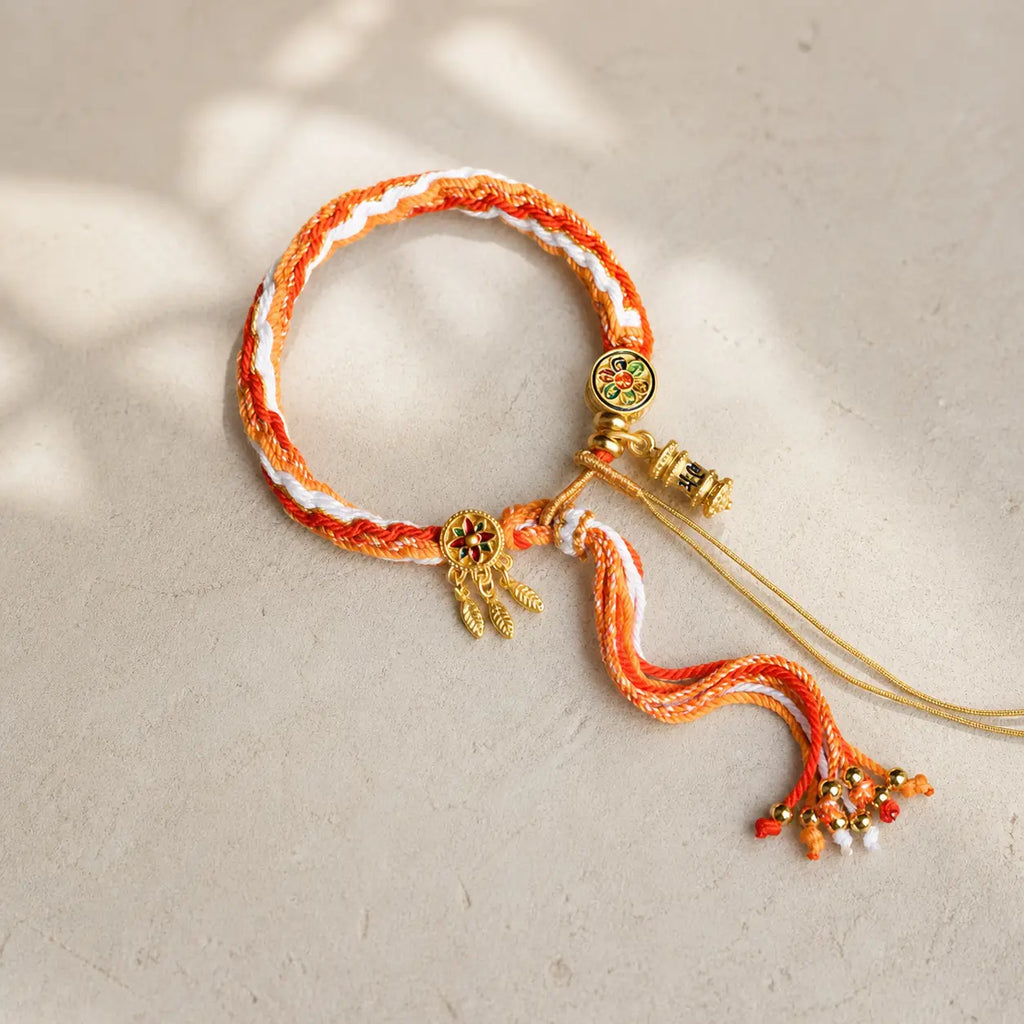 Song Yne Tibetan Om Mani Padme Hum Reincarnation Knot Bracelet, Colorful Dreamcatcher Luck Red String Bracelet for Protection, Good Fortune & Inner Peace