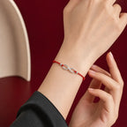 Song Yne 925 Silver Endless Knot Protection Red String Bracelet & Anklet
