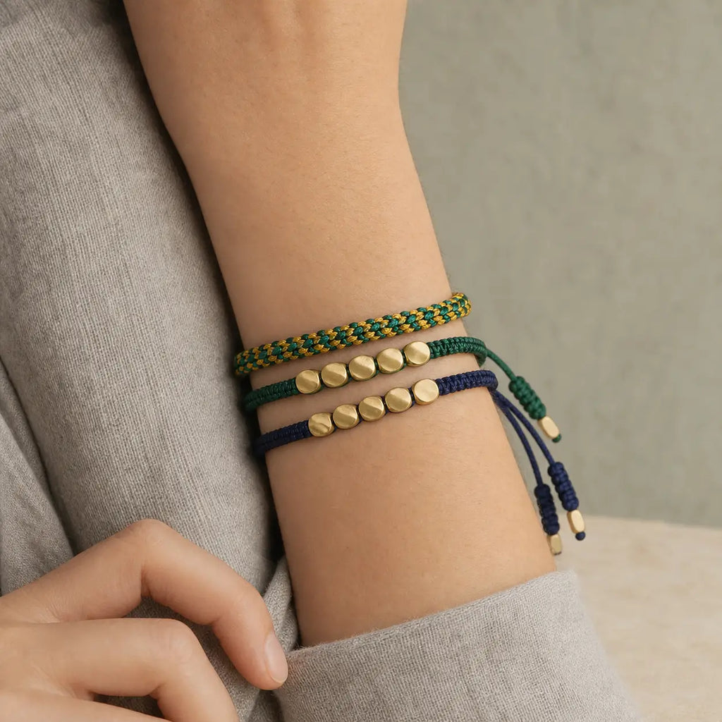Song Yne 3-Piece Tibetan Copper Healing & Protection Bracelet Set