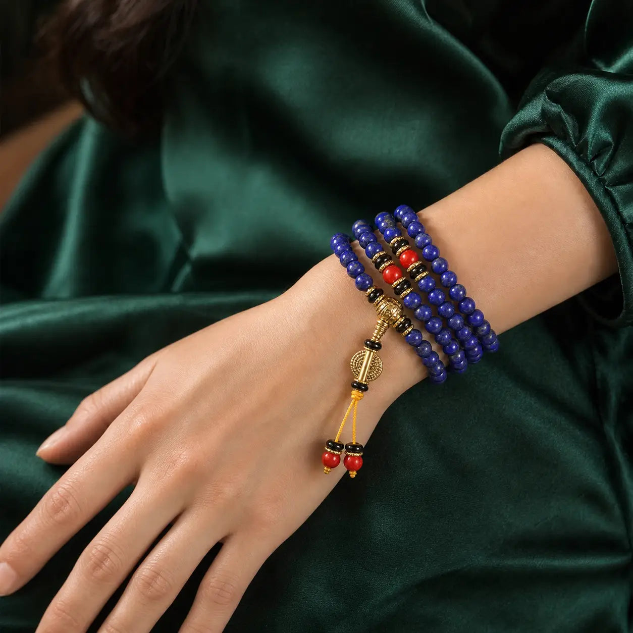 Song Yne Tibetan Lapis Lazuli Positive Energy Mala Bracelet