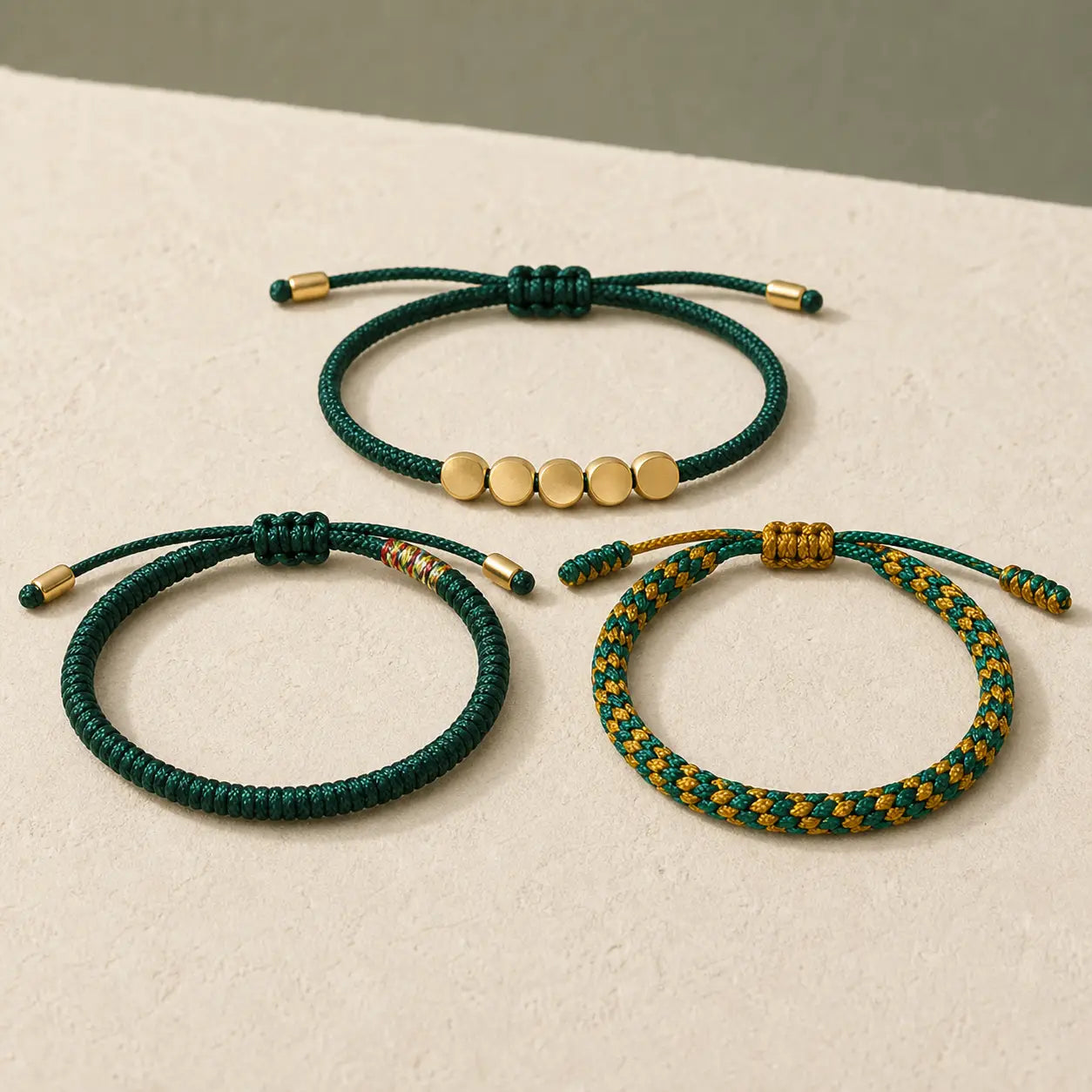 Song Yne 3-Piece Tibetan Copper Healing & Protection Bracelet Set