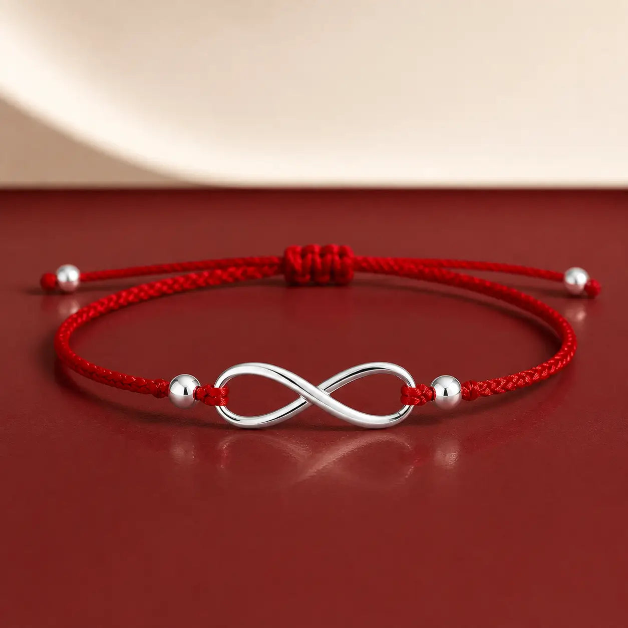 Song Yne 925 Silver Endless Knot Protection Red String Bracelet & Anklet