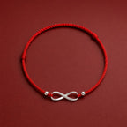 Song Yne 925 Silver Endless Knot Protection Red String Bracelet & Anklet