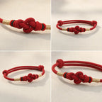 Song Yne Red String Jade Fortune Knot Couple Bracelet, Hand Braided Lucky String Bracelet for Good Luck, Prosperity & Relationship Blessing