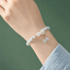 Song Yne Natural White Jade Luck & Protection Bracelet