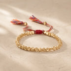 Song Yne Tibetan Copper Beads Healing Luck Bracelet, Handmade Spiritual Protection Bracelet for Grounding, Positive Energy & Prosperity