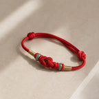 Song Yne Red String Jade Fortune Knot Couple Bracelet, Hand Braided Lucky String Bracelet for Good Luck, Prosperity & Relationship Blessing