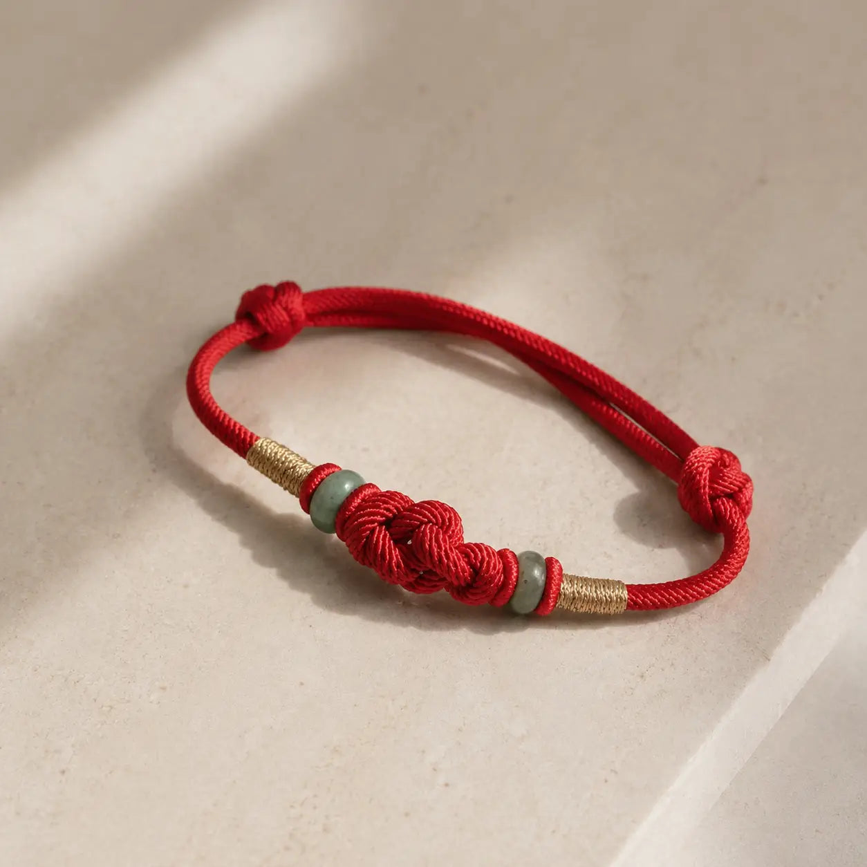 Song Yne Red String Jade Fortune Knot Couple Bracelet, Hand Braided Lucky String Bracelet for Good Luck, Prosperity & Relationship Blessing
