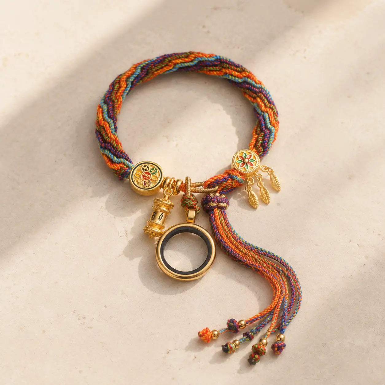 Song Yne Tibetan Om Mani Padme Hum Reincarnation Knot Bracelet, Colorful Dreamcatcher Luck Red String Bracelet for Protection, Good Fortune & Inner Peace