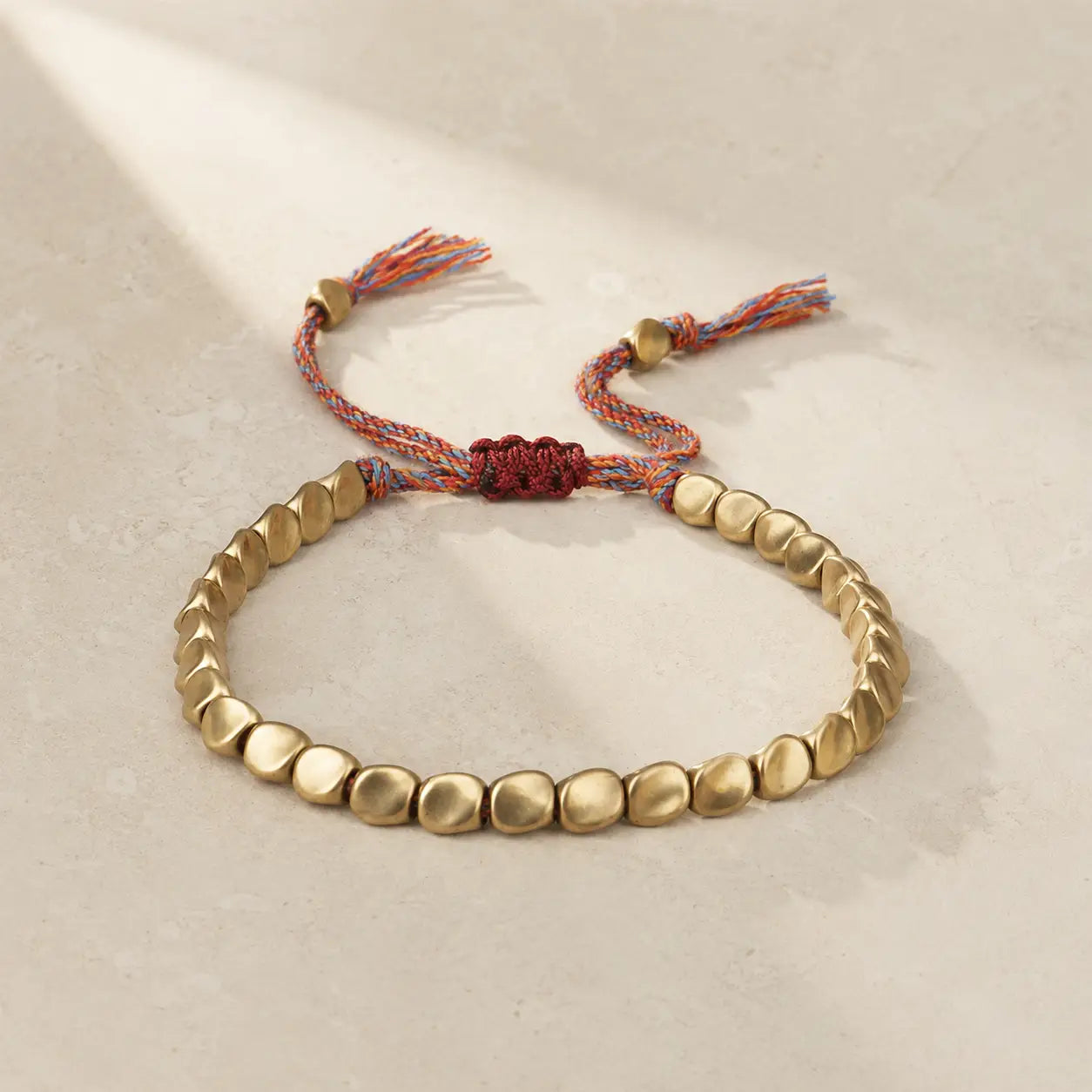 Song Yne Tibetan Copper Beads Healing Luck Bracelet, Handmade Spiritual Protection Bracelet for Grounding, Positive Energy & Prosperity