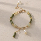 Song Yne Jade Bamboo Lily of the Valley Luck Bracelet