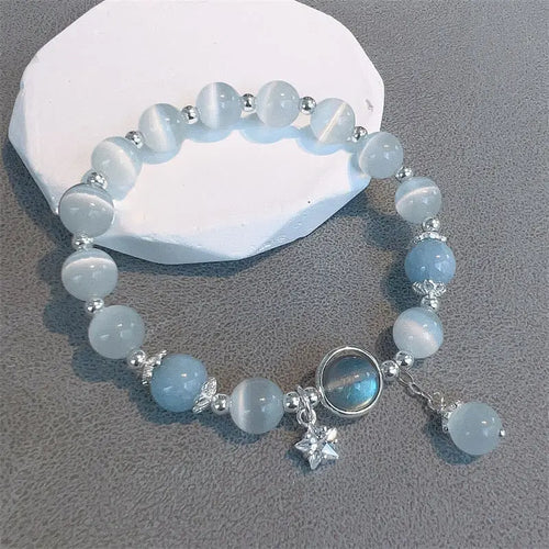 Song Yne Cat's Eye Moonstone Butterfly Support & Luck Bracelet