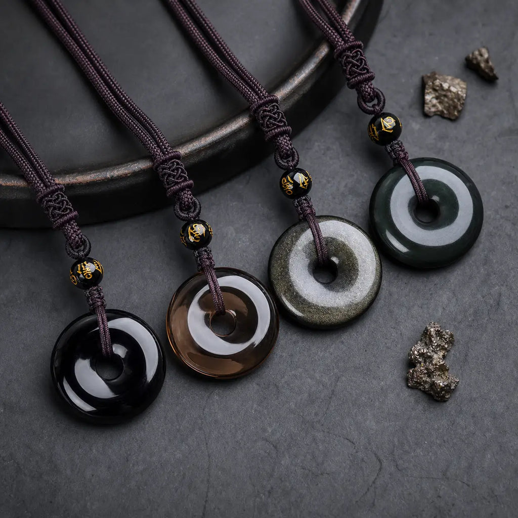 Song Yne Tibetan Obsidian Protection Necklace