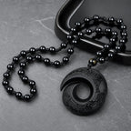 Song Yne Obsidian Ice Obsidian Peace Buckle Strength Pendant