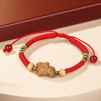 Song Yne Chinese Zodiac Peach Wood Protection & Luck Red String Bracelet
