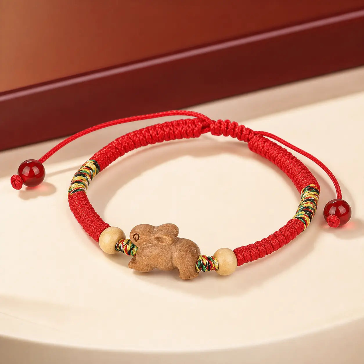 Song Yne Chinese Zodiac Peach Wood Protection & Luck Red String Bracelet