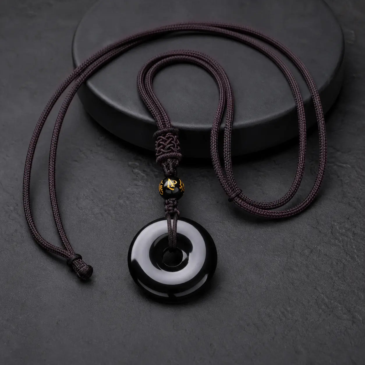 Song Yne Tibetan Obsidian Protection Necklace
