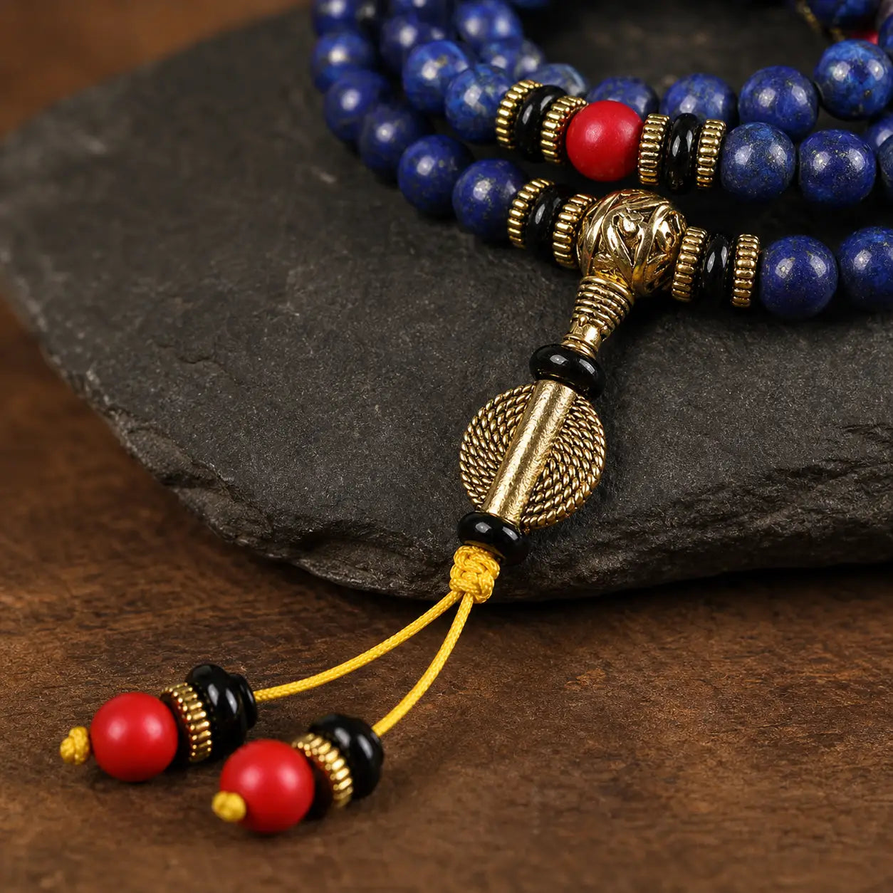 Song Yne Tibetan Lapis Lazuli Positive Energy Mala Bracelet