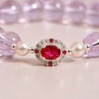 Song Yne Amethyst Pearl Red Zircon Balance Bracelet