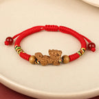 Song Yne Chinese Zodiac Peach Wood Protection & Luck Red String Bracelet