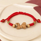Song Yne Chinese Zodiac Peach Wood Protection & Luck Red String Bracelet