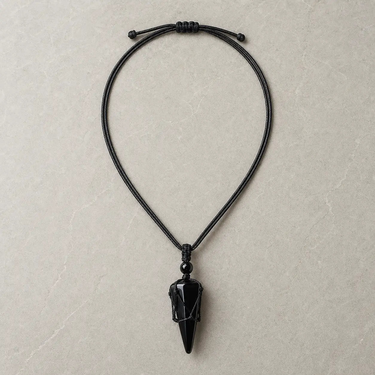 Song Yne Natural Stone Pointed Energy Pendant Necklace