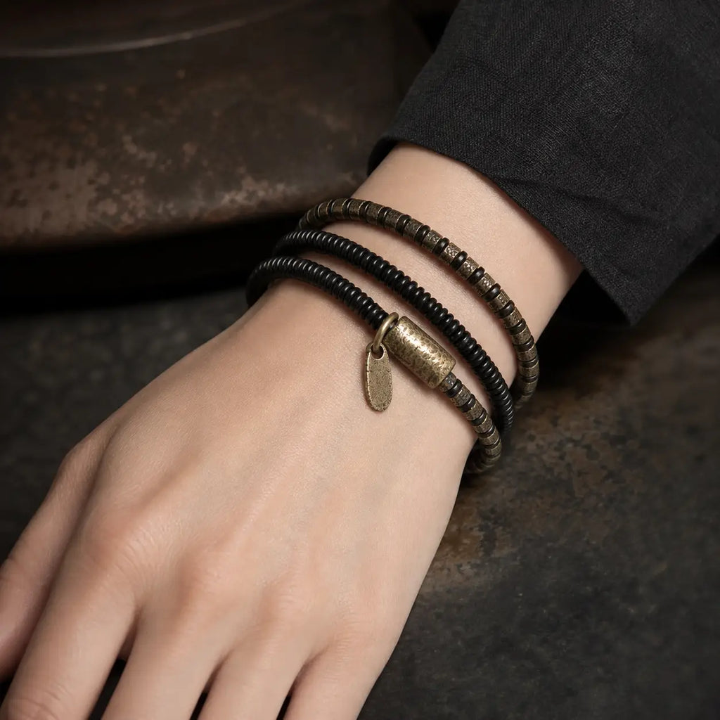 Song Yne Ebony Wood Copper Grounding & Healing Multilayer Bracelet