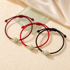 Song Yne Handmade Jade Lucky Bead Prosperity Braided Bracelet