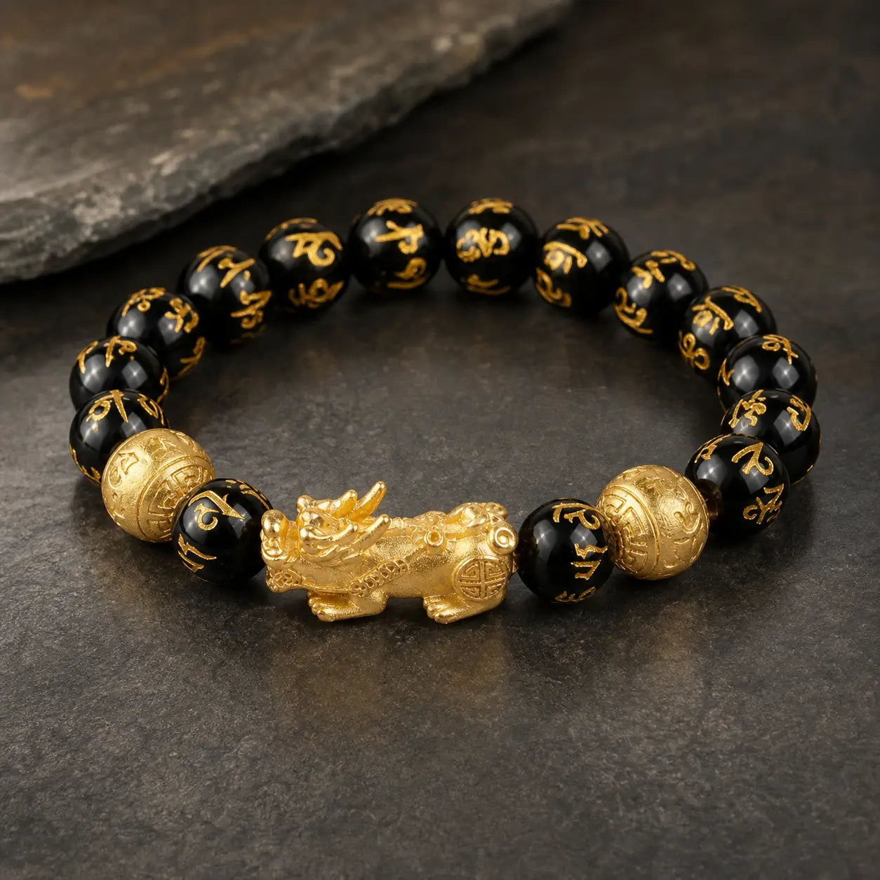 Song Yne Pixiu Obsidian Wealth & Protection Bracelet