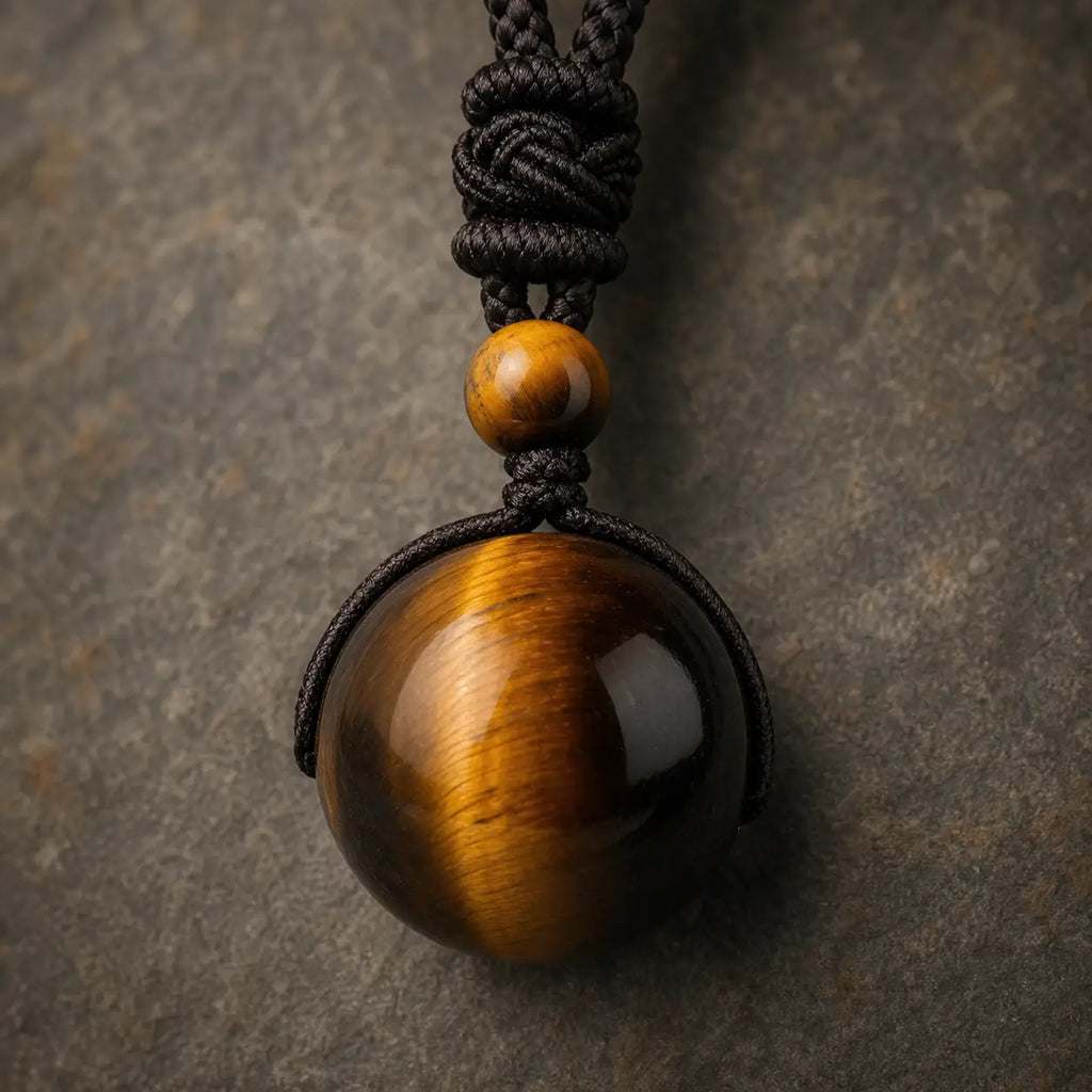 Song Yne Tiger's Eye Obsidian Protection Necklace
