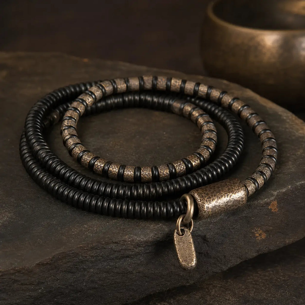 Song Yne Ebony Wood Copper Grounding & Healing Multilayer Bracelet