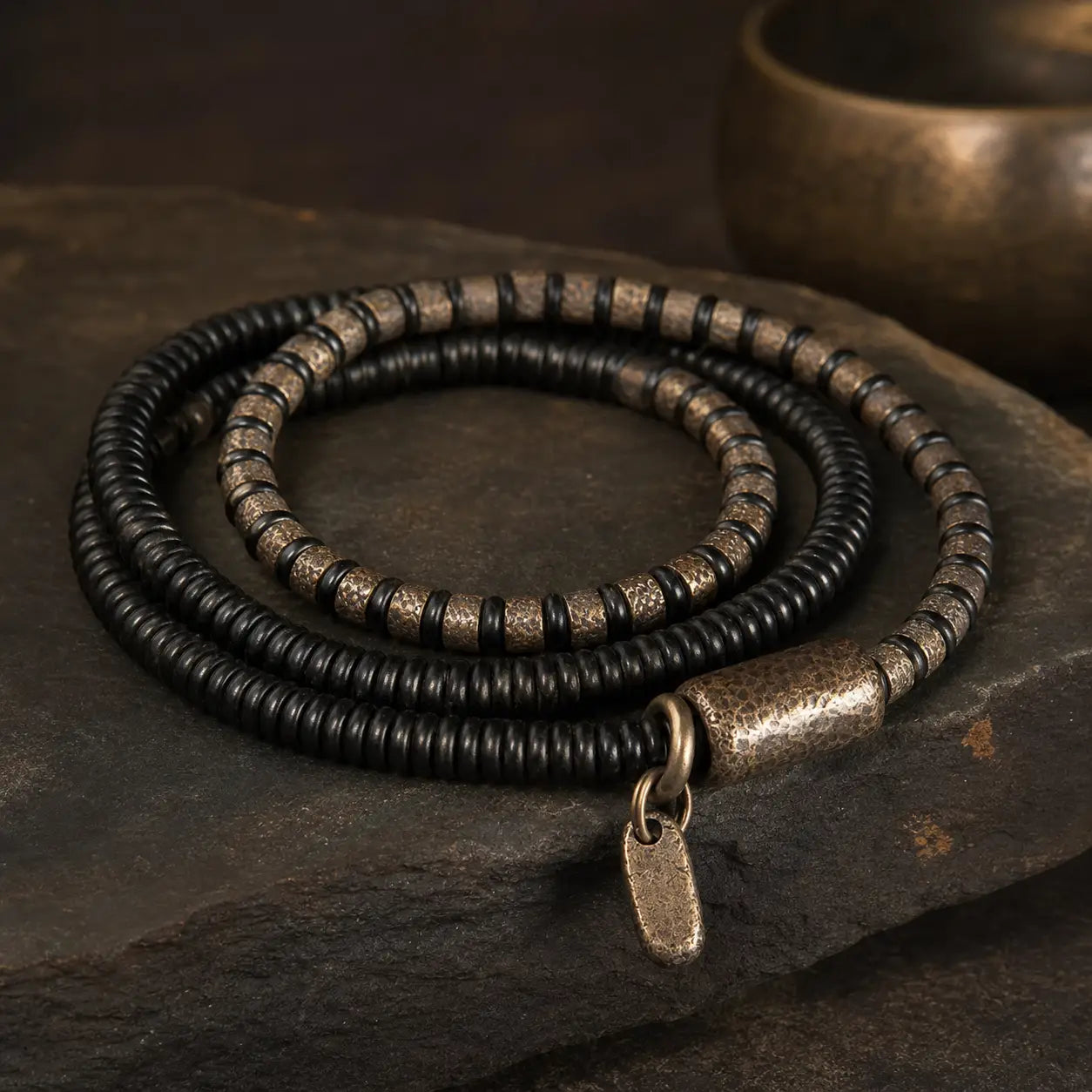 Song Yne Ebony Wood Copper Grounding & Healing Multilayer Bracelet