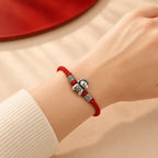 Song Yne 999 Silver Horse Year Peace Braided Bracelet