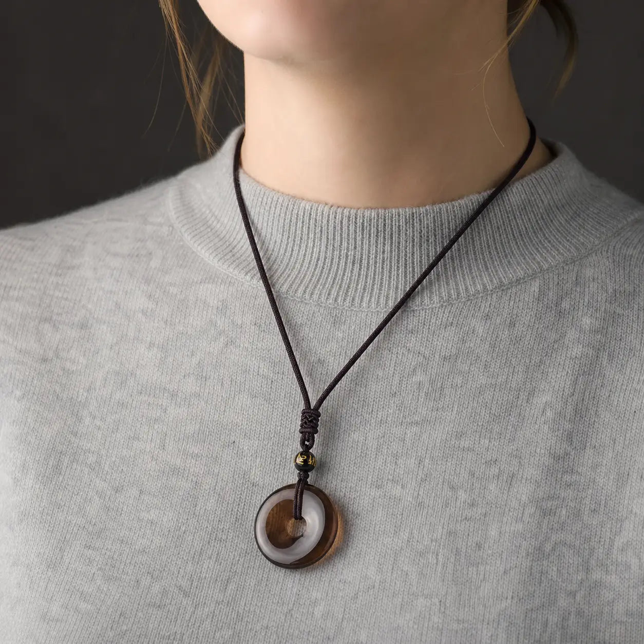 Song Yne Tibetan Obsidian Protection Necklace