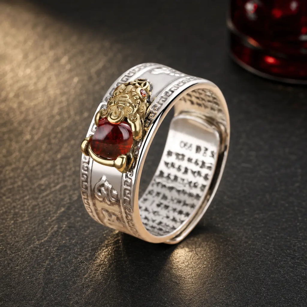 Song Yne Red Agate Pixiu Wealth Ring