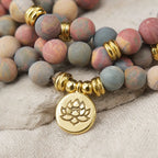 Song Yne Picasso Jasper 108 Mala Courage & Grounding Bracelet