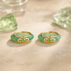 18K Gold Plated Natural Green Chalcedony Strength Ring