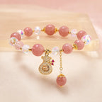 Song Yne Strawberry Quartz Money Bag Positive & Prosperity Bracelet