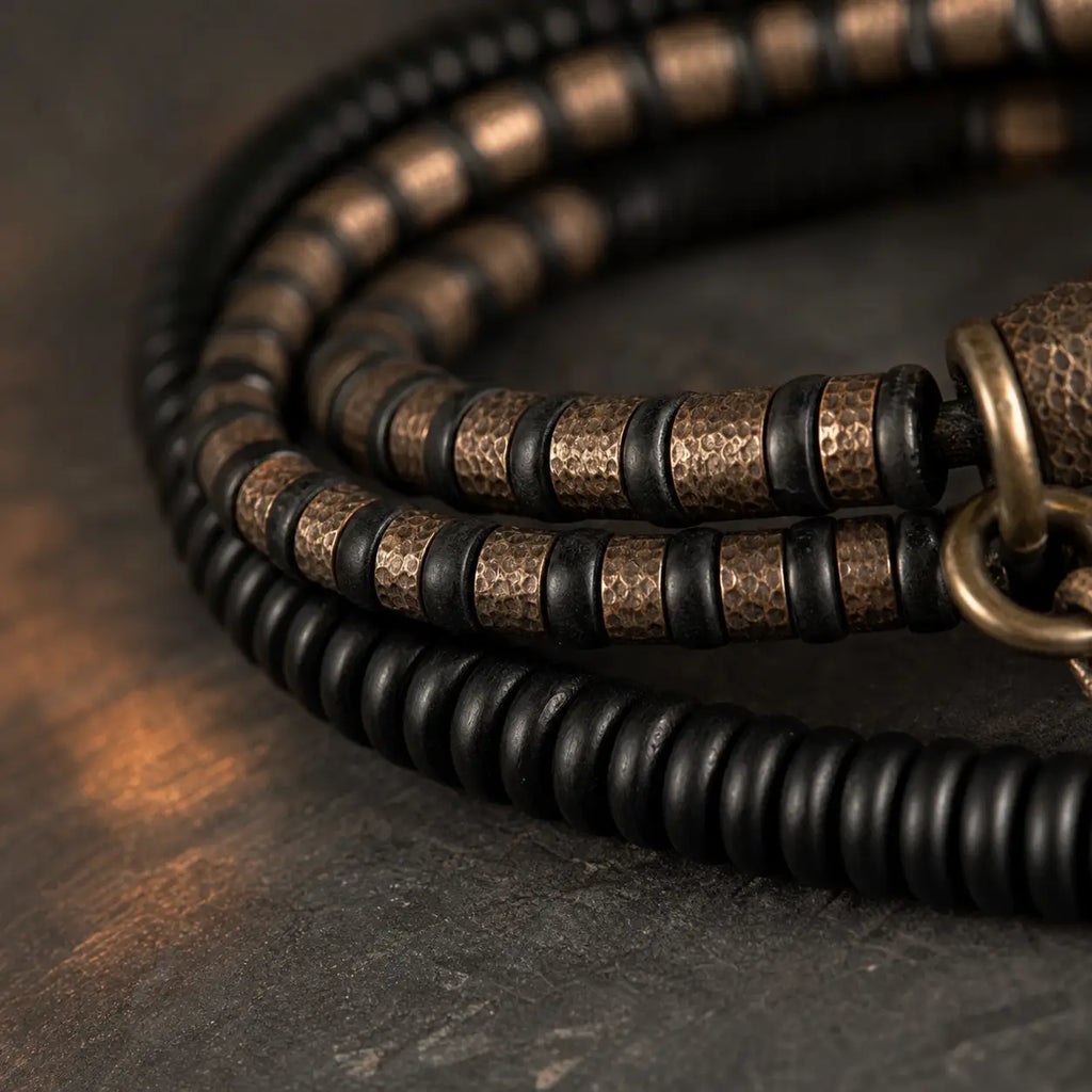 Song Yne Ebony Wood Copper Grounding & Healing Multilayer Bracelet