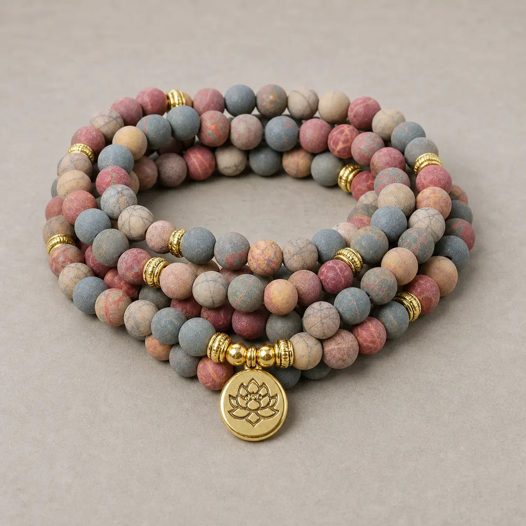Song Yne Picasso Jasper 108 Mala Courage & Grounding Bracelet